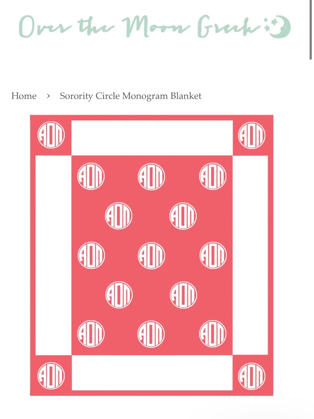 NWOT AOII Circle Logo Blanket